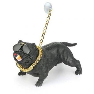 Decorative Bad Boy Simulator Chain Smoking Pitbull Dog Show Dog Figurine Showpiece